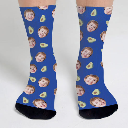 Chaussettes personnalisées pour petit-fils à motif d'icônes amusantes