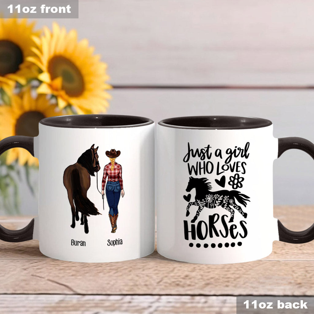 Just A Girl Who Loves Horses - Personalized Horse Accent Mug