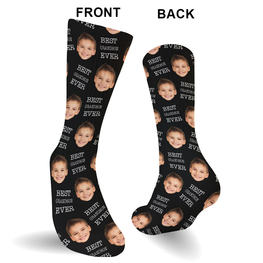 Face personnalisée - Chaussettes personnalisées pour petit-fils