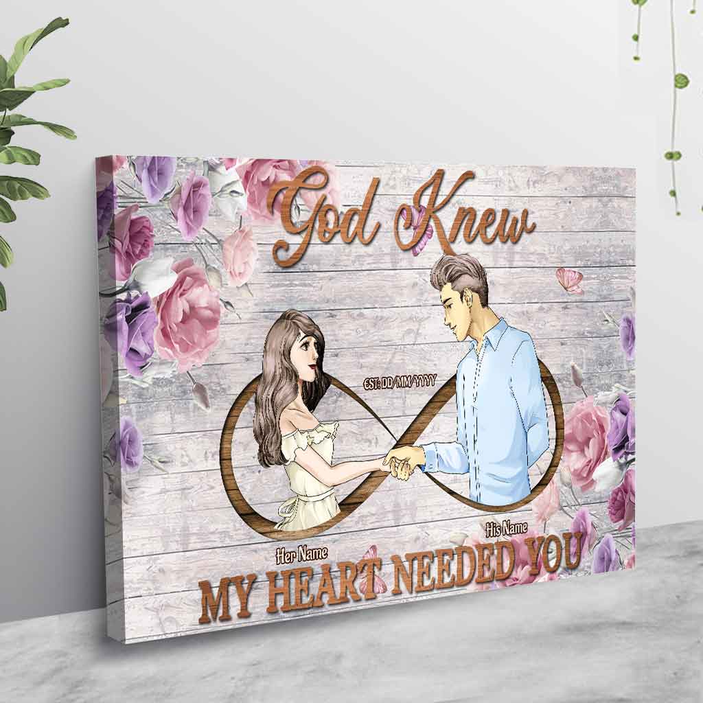 God Knew My Heart Needed You - Personalized Couple Poster