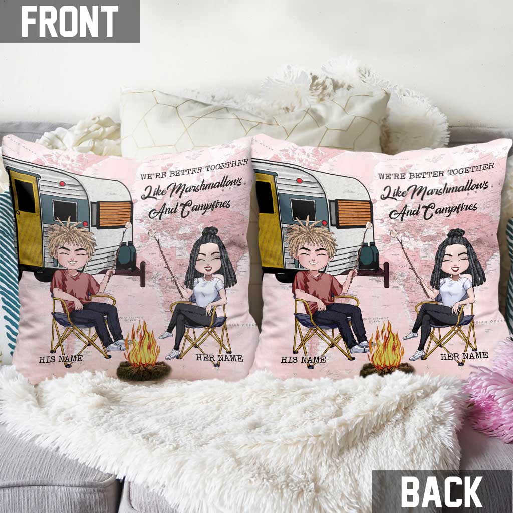 Gemeinsam sind wir stärker – Personalisiertes Camping-Kissen für Paare