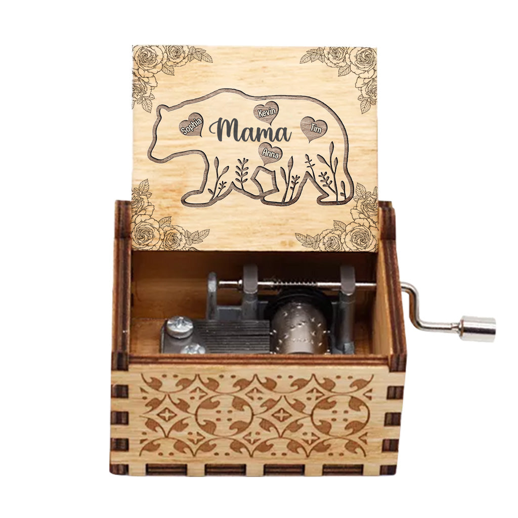 Mama Bear - Personalized Mother's day Mother Hand Crank Music Box