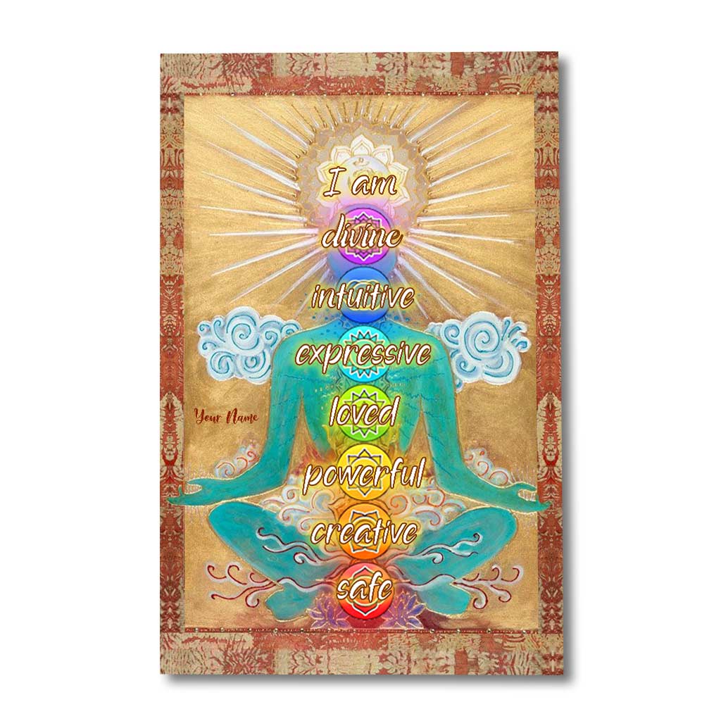 I Am Divine Intuitive Expressive - Personalized Yoga Poster