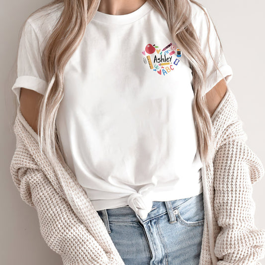 Teacher Heart - Personalized Teacher All Over T-shirt and Hoodie