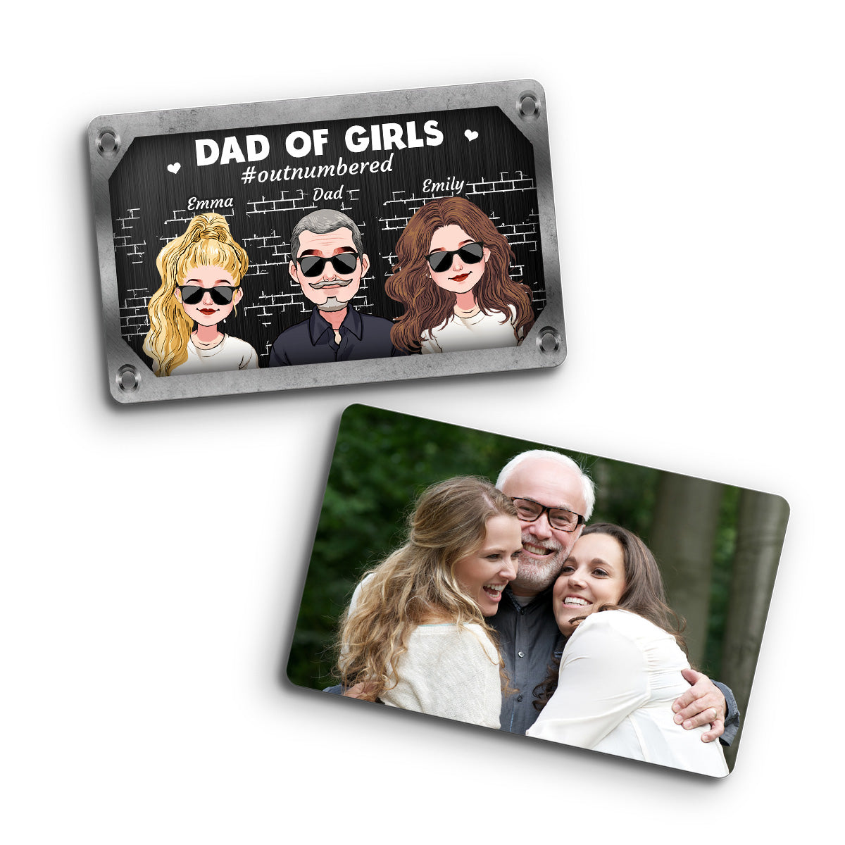 Dad Of Girls - Personalized Father Wallet Insert Card
