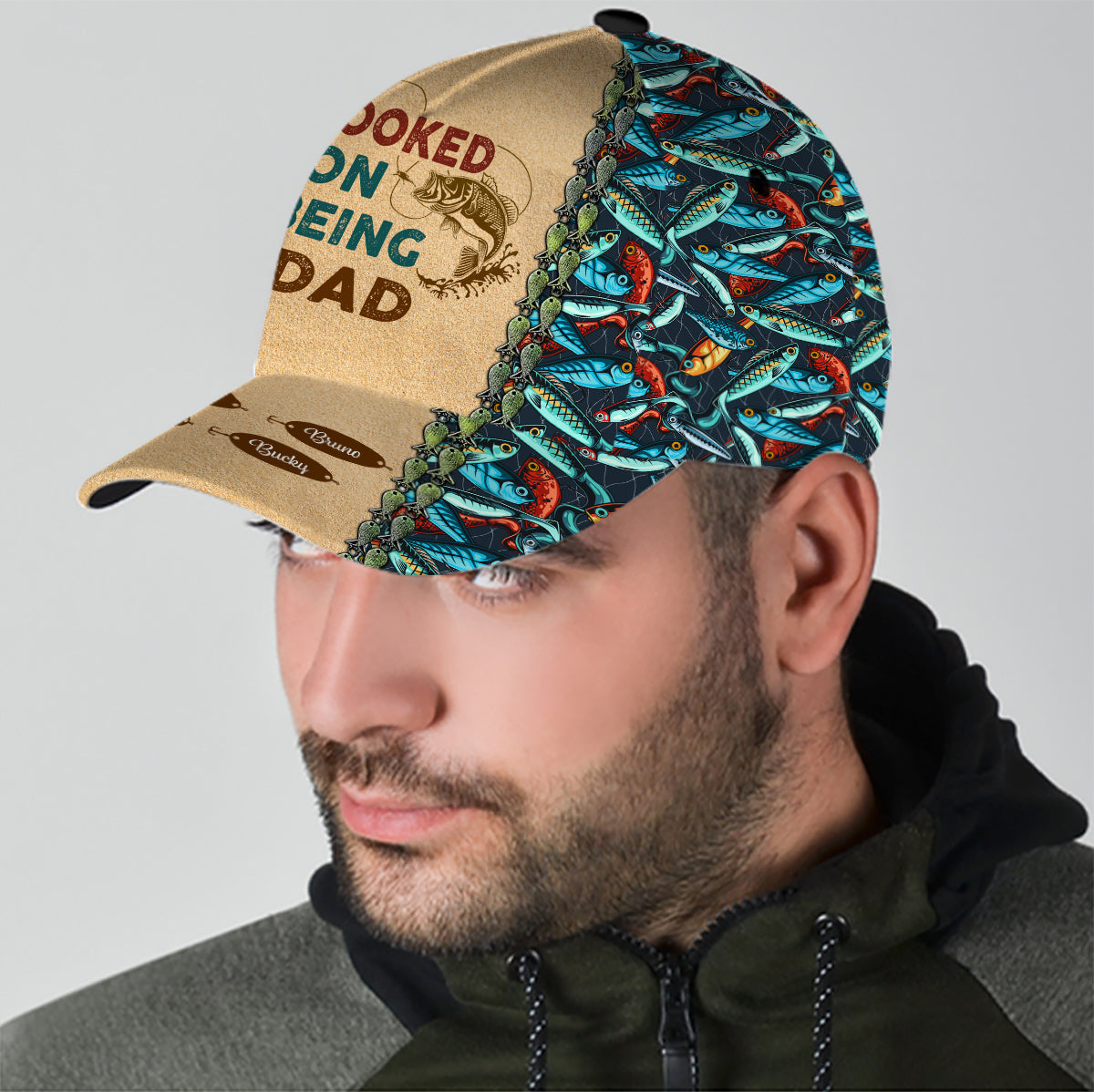 Hooked On Being Daddy - Personalized Fishing Classic Cap