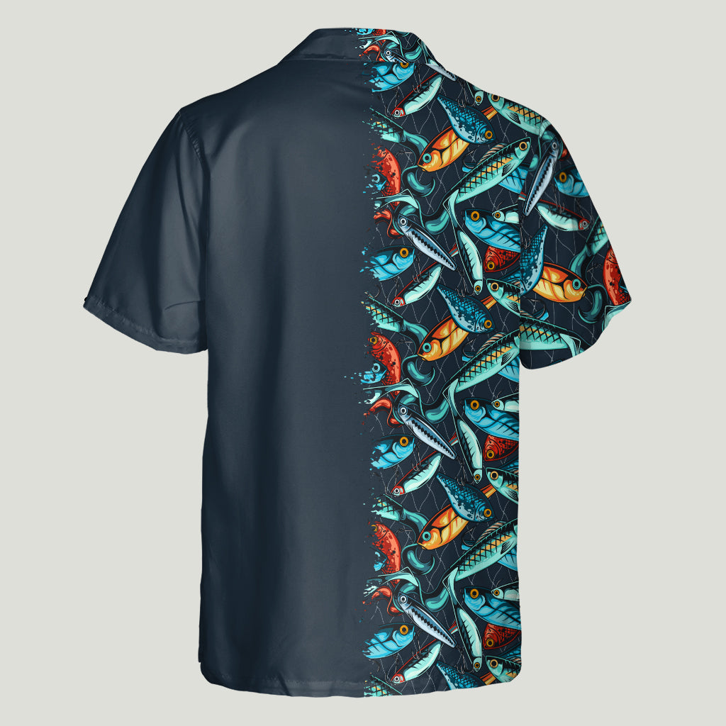 Hooked On Being Daddy - Fishing gift for dad, grandpa, him, husband - Personalized Hawaiian Shirt