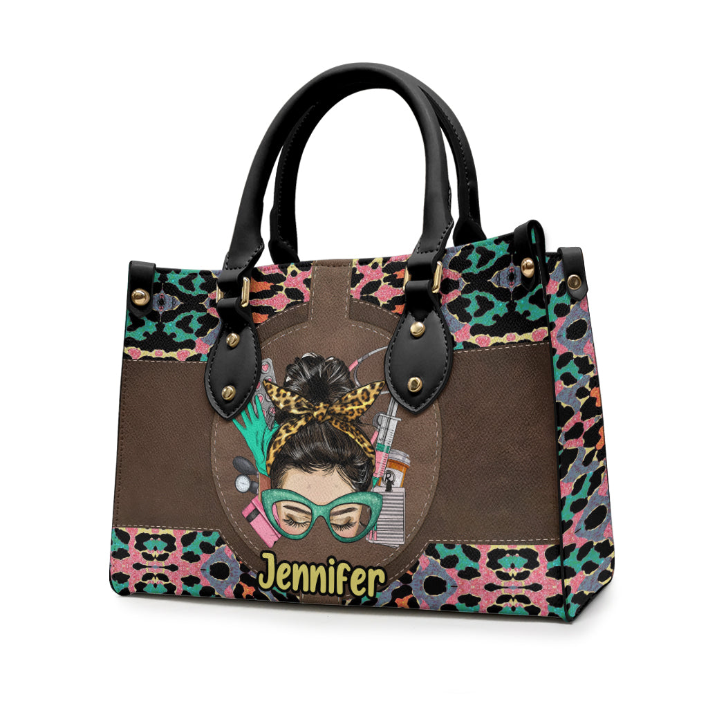 Nurse Life - Personalized Nurse Leather Handbag