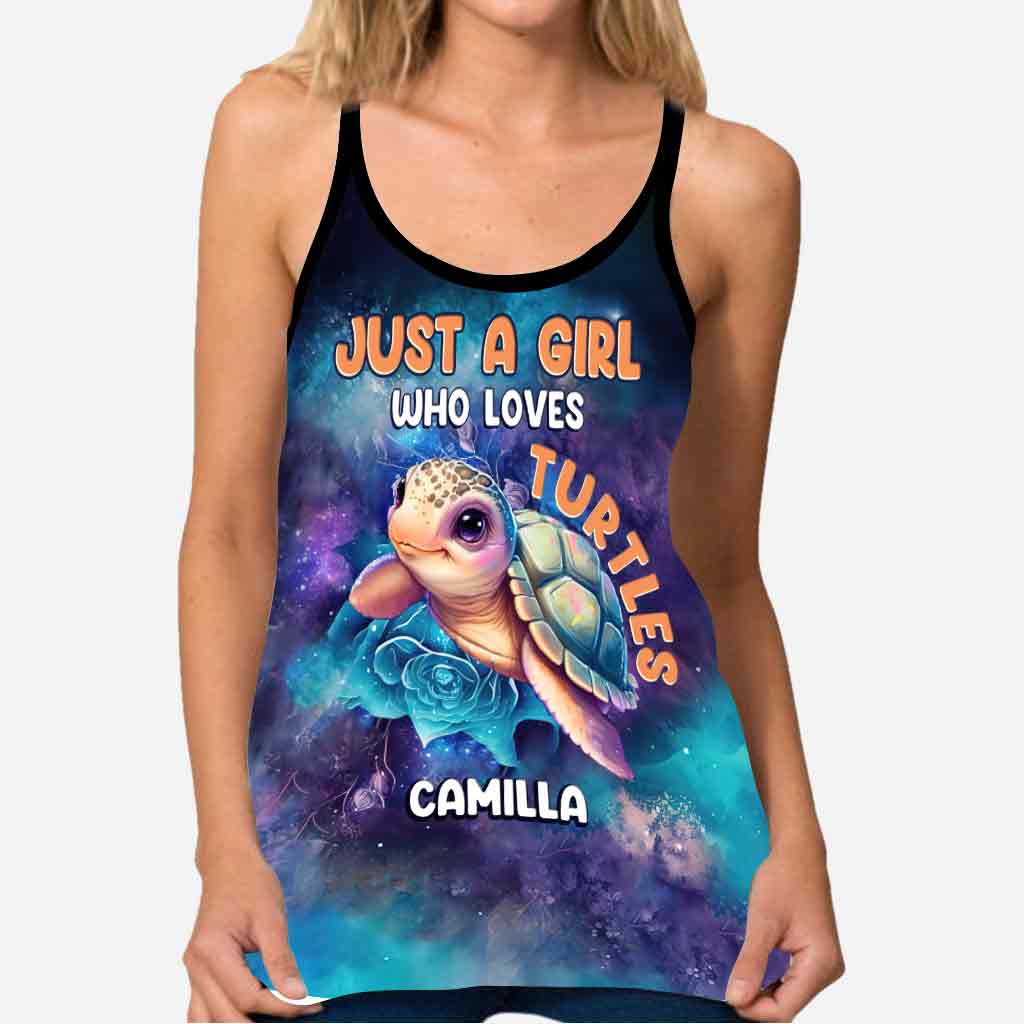 Cute Sea Turtle - Personalized Turtle Cross Tank Top