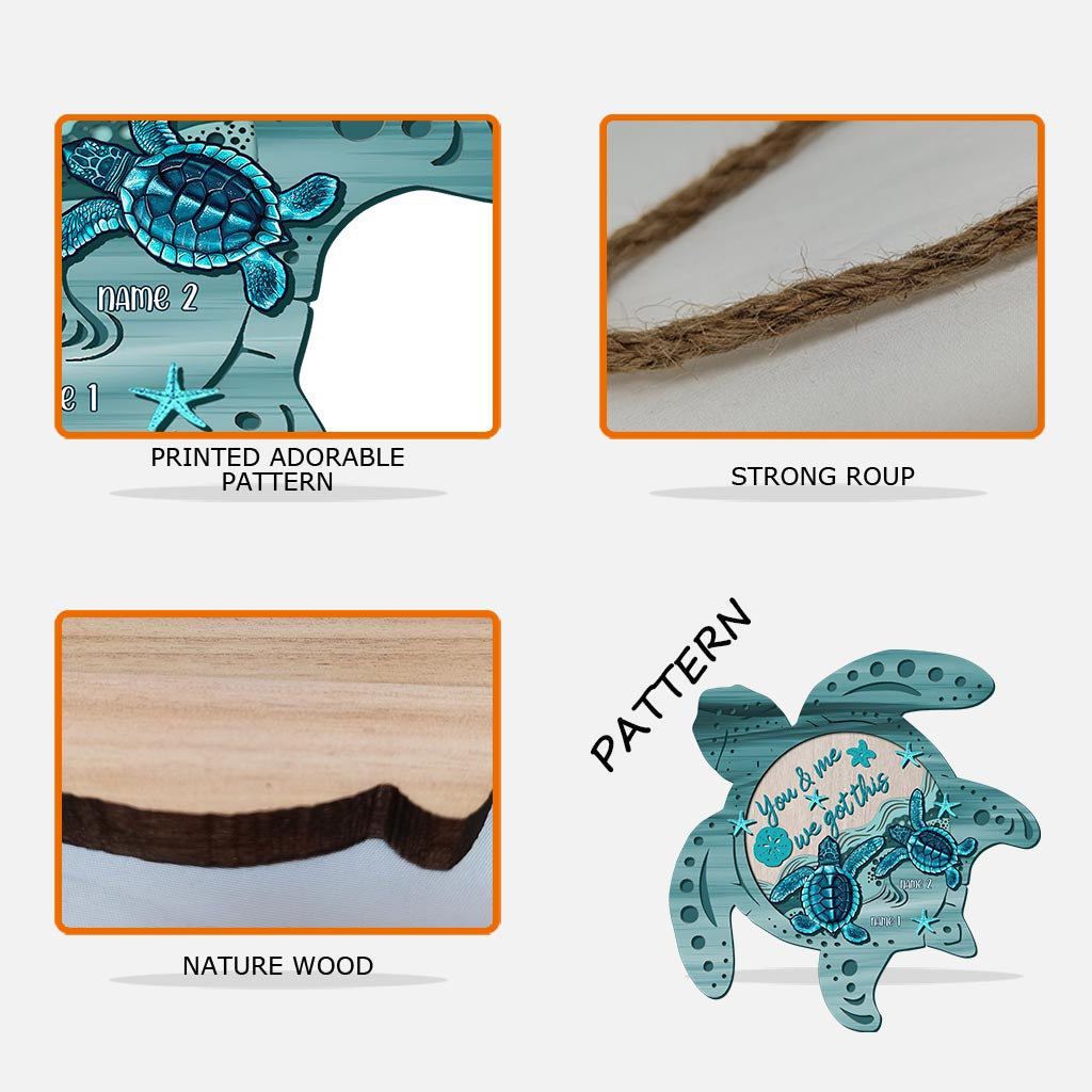 You & Me - Personalized Turtle Wood Sign