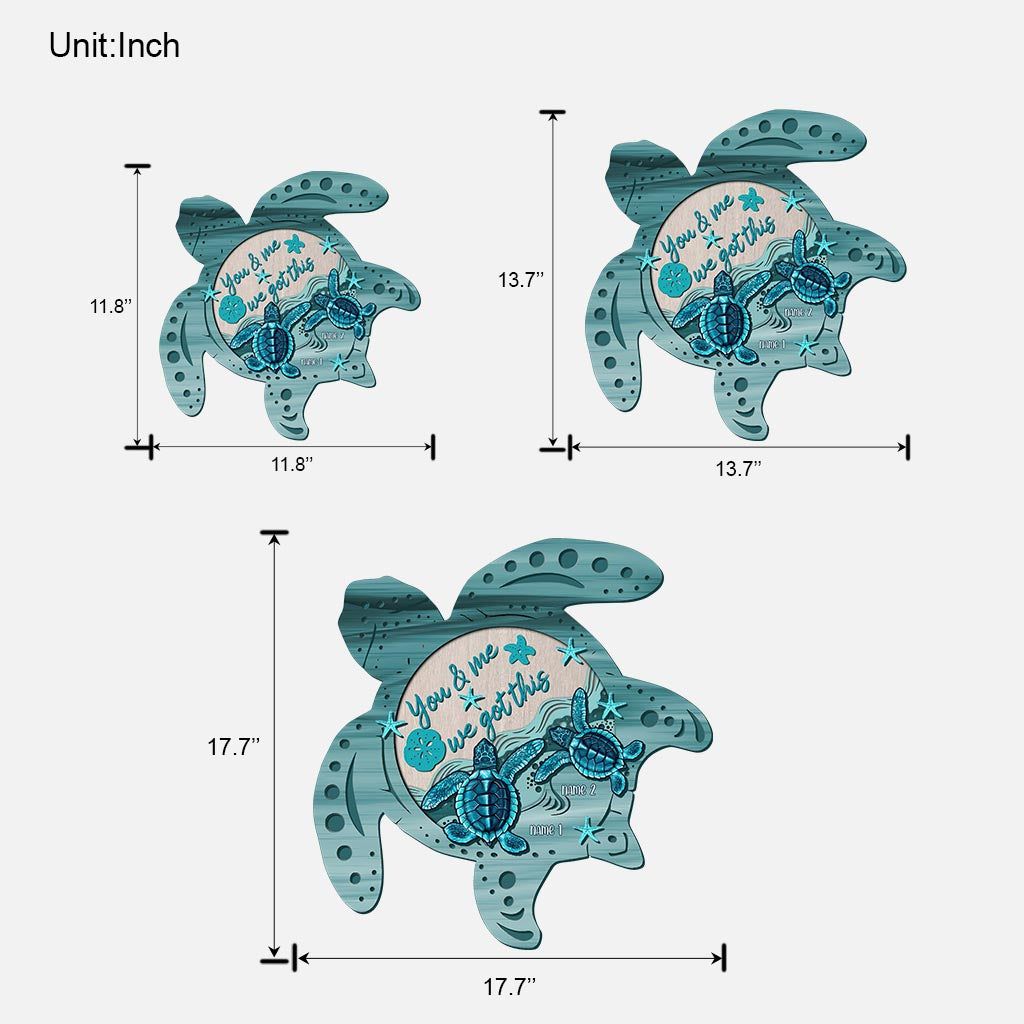 You & Me - Personalized Turtle Wood Sign