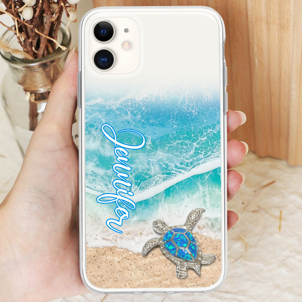 Love Turtles - Personalized Turtle Clear Phone Case