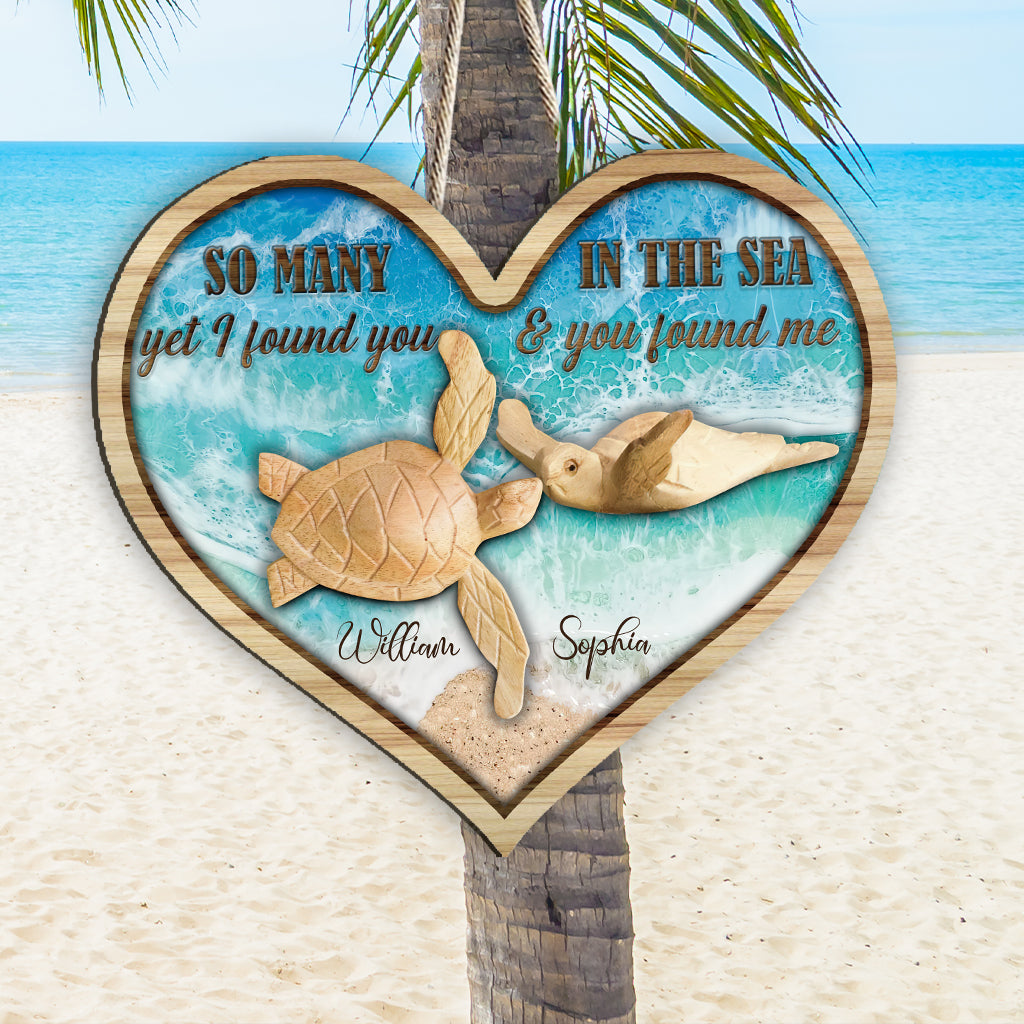 So Many In The Sea - Personalized Turtle Wood Sign