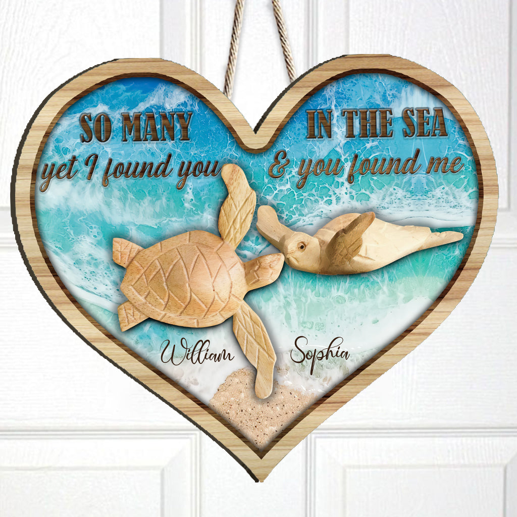 So Many In The Sea - Personalized Turtle Wood Sign