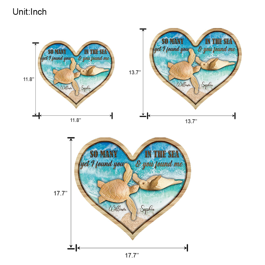 So Many In The Sea - Personalized Turtle Wood Sign