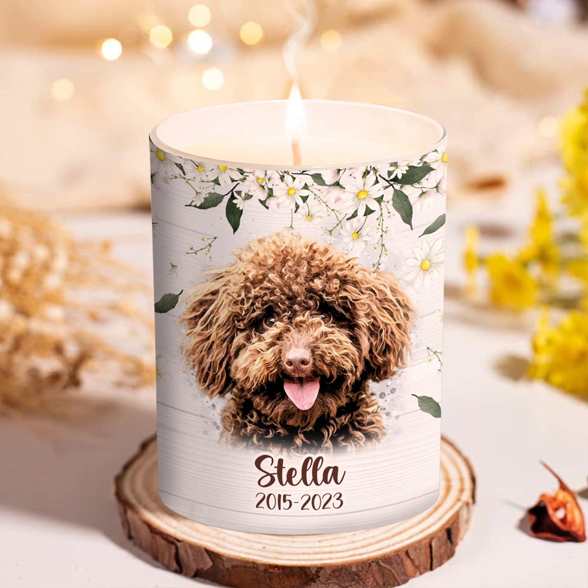 Light This When You Miss Me - Dog gift for who lose dog, who lose cat - Personalized Candle With Wooden Lid