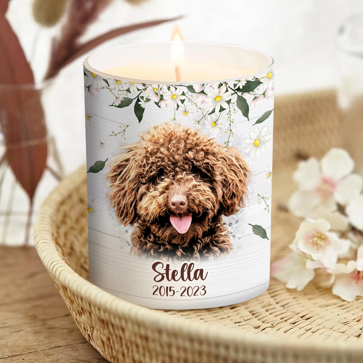 Light This When You Miss Me - Dog gift for who lose dog, who lose cat - Personalized Candle With Wooden Lid