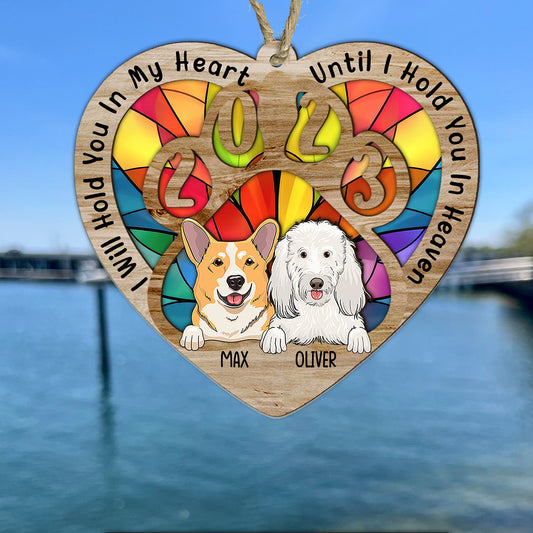 Pawprints On Our Hearts - Personalized Dog Suncatcher