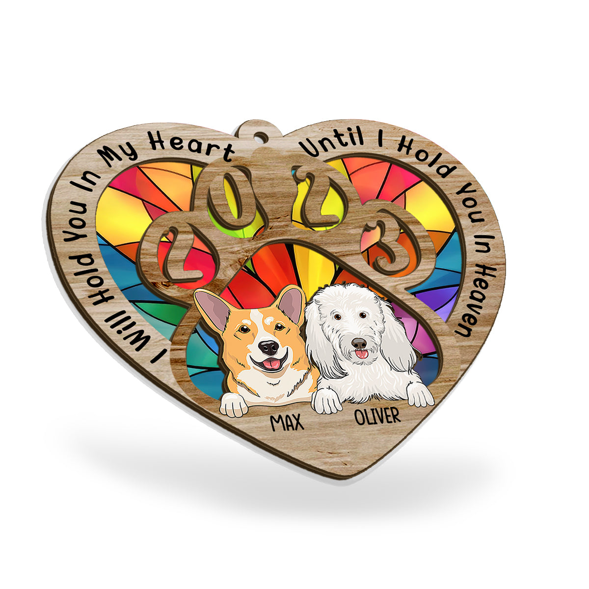 Pawprints On Our Hearts - Personalized Dog Suncatcher