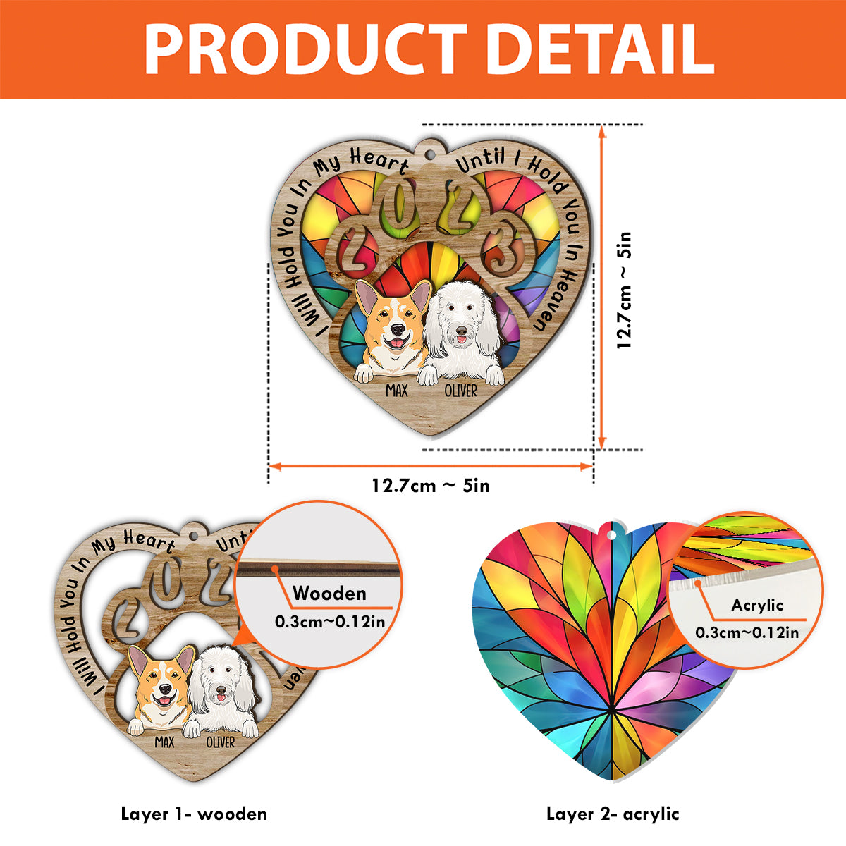 Pawprints On Our Hearts - Personalized Dog Suncatcher