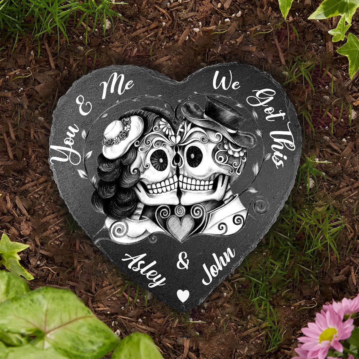 You And Me We Got This - Personalized Couple Heart Shaped Stone