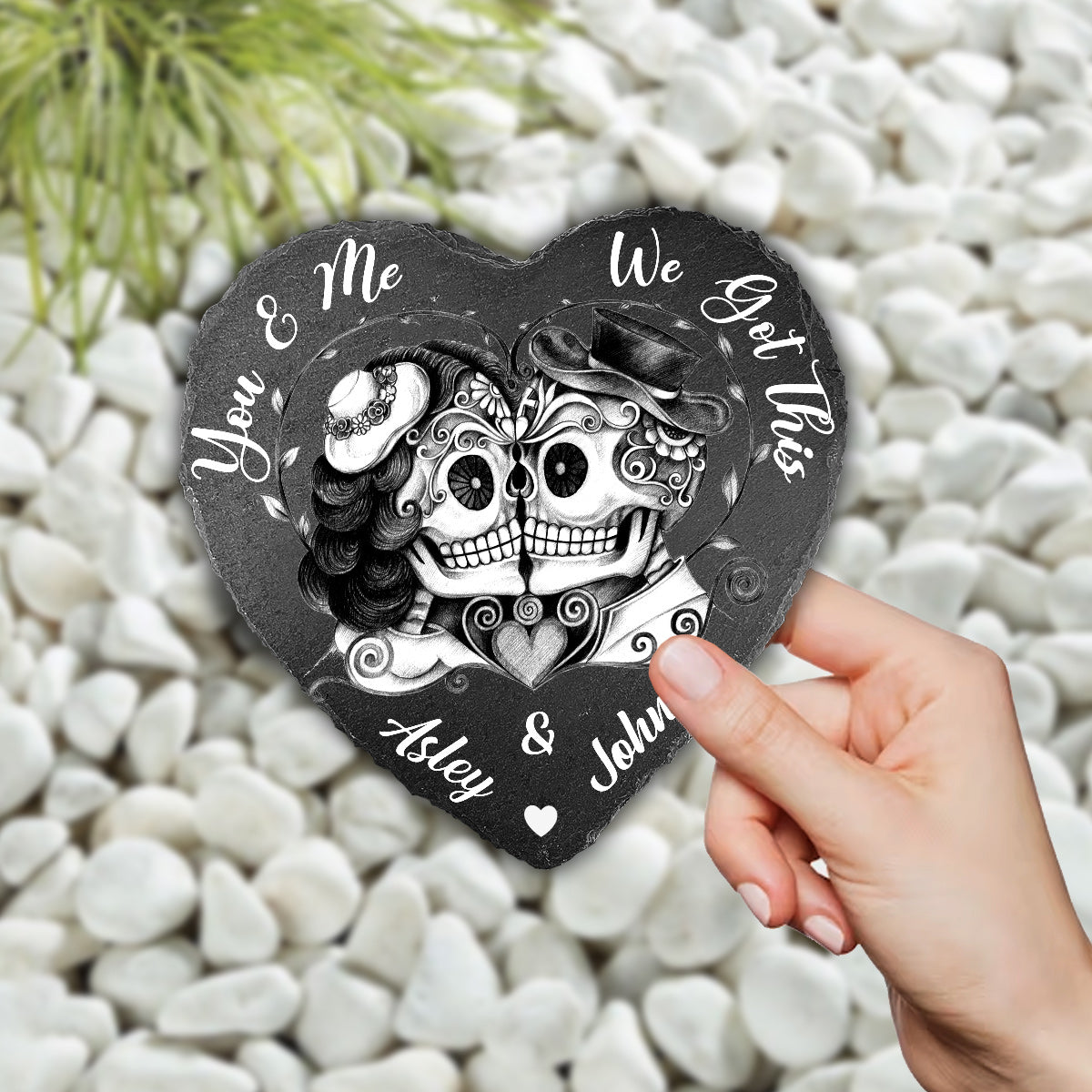 You And Me We Got This - Personalized Couple Heart Shaped Stone