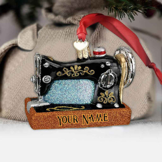 Nähmaschine – Personalisierter Weihnachtsschmuck mit 3D-Musterdruck (beidseitig bedruckt)