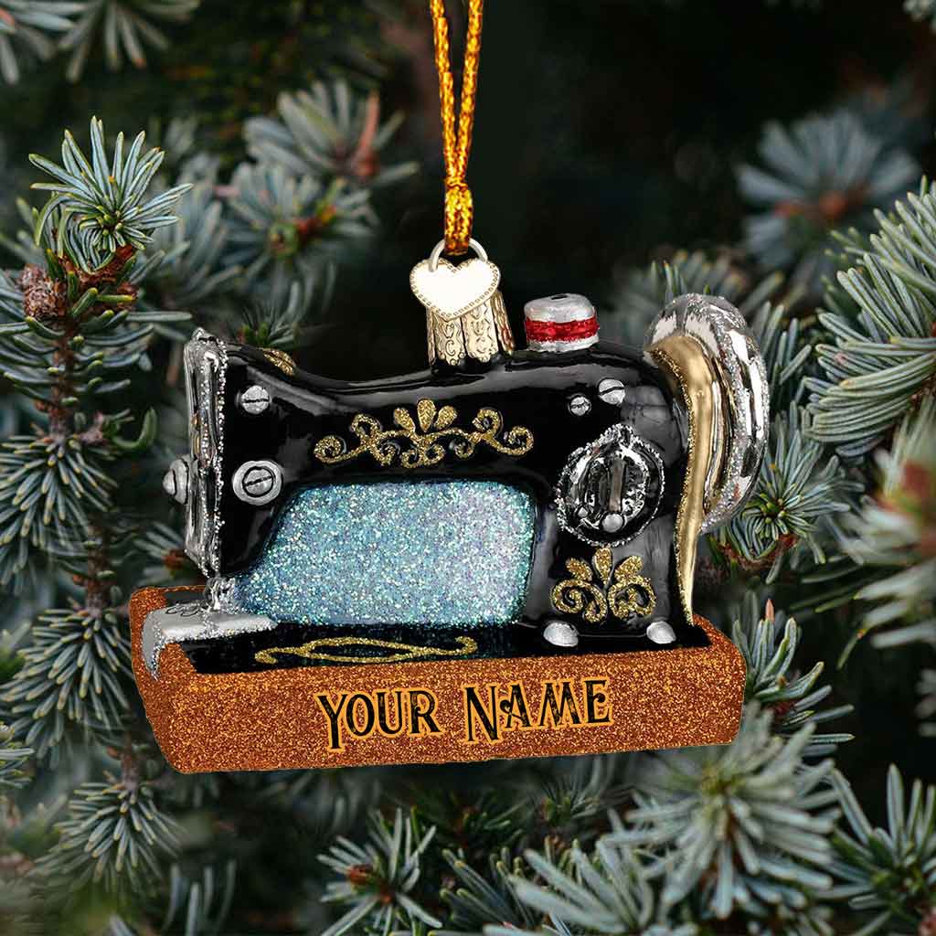 Nähmaschine – Personalisierter Weihnachtsschmuck mit 3D-Musterdruck (beidseitig bedruckt)