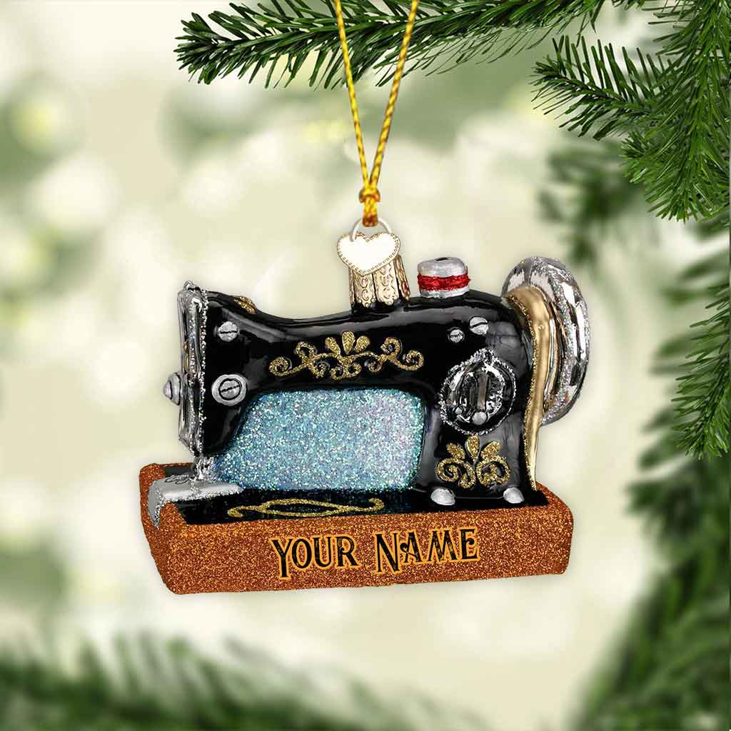 Nähmaschine – Personalisierter Weihnachtsschmuck mit 3D-Musterdruck (beidseitig bedruckt)