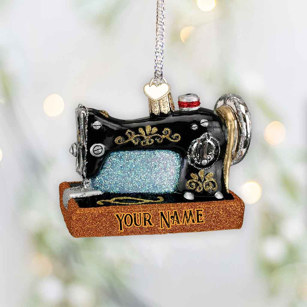 Nähmaschine – Personalisierter Weihnachtsschmuck mit 3D-Musterdruck (beidseitig bedruckt)