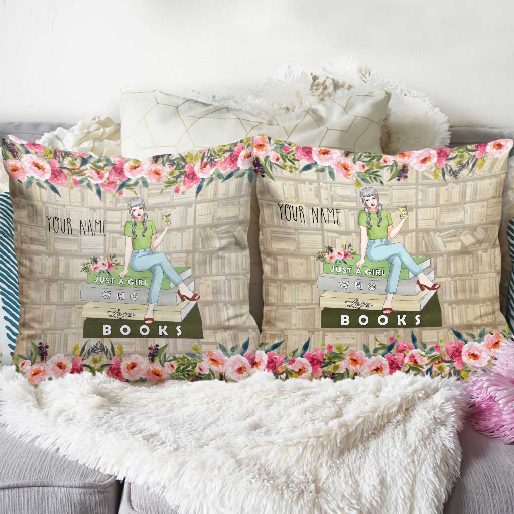 Just A Girl Who Loves Books - Personalized Throw Pillow