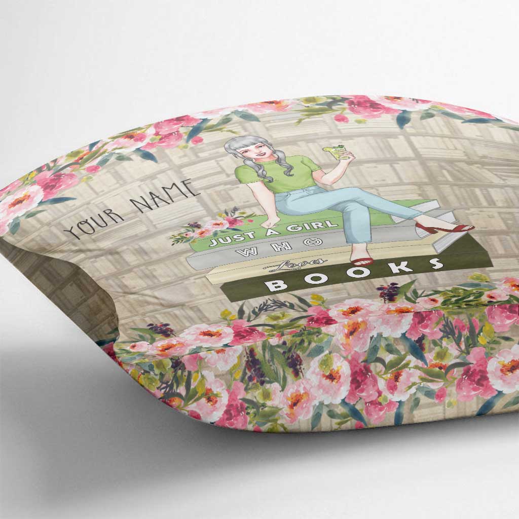 Just A Girl Who Loves Books - Personalized Throw Pillow