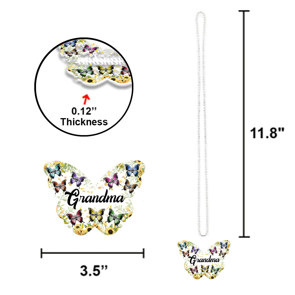 Mom And Children - Personalized Grandma Transparent Car Ornament