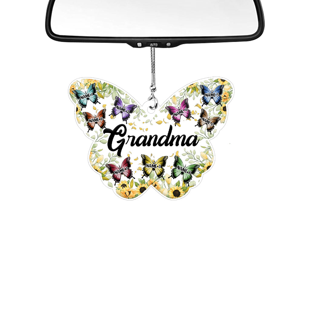 Mom And Children - Personalized Grandma Transparent Car Ornament