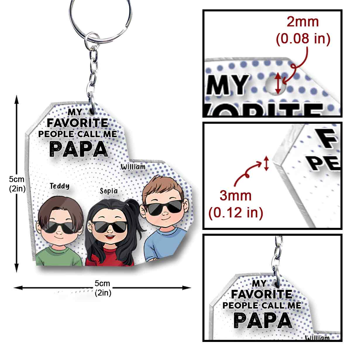 My Favorite People - Gift for grandpa, dad, mom, grandma, uncle, aunt, brother, sister - Personalized Keychain