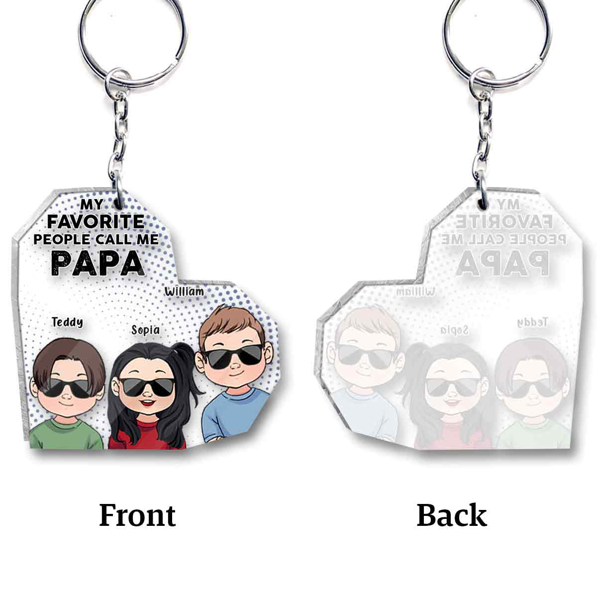 My Favorite People - Gift for grandpa, dad, mom, grandma, uncle, aunt, brother, sister - Personalized Keychain