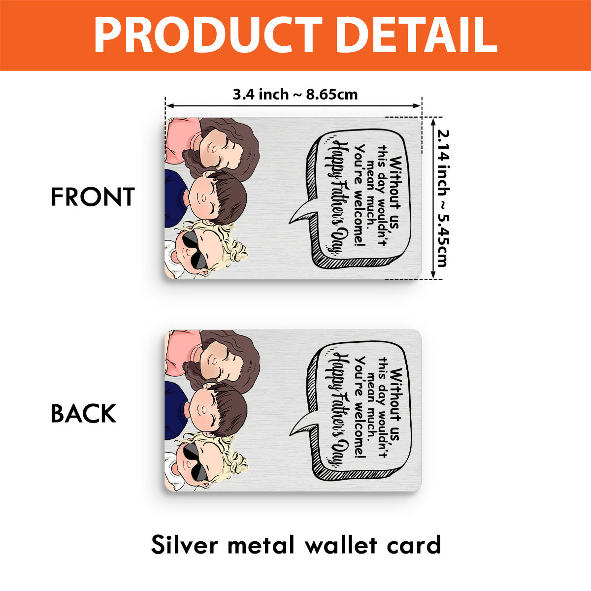 Without Me - Gift for dad, mom - Personalized Wallet Insert Card