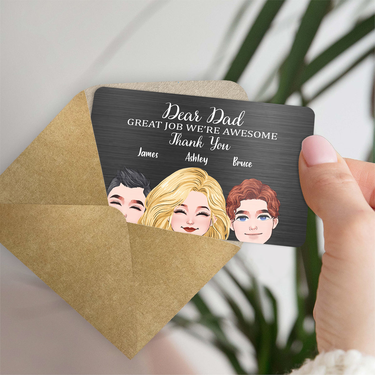 Dear Dad Great Job - Personalized Father Wallet Insert Card