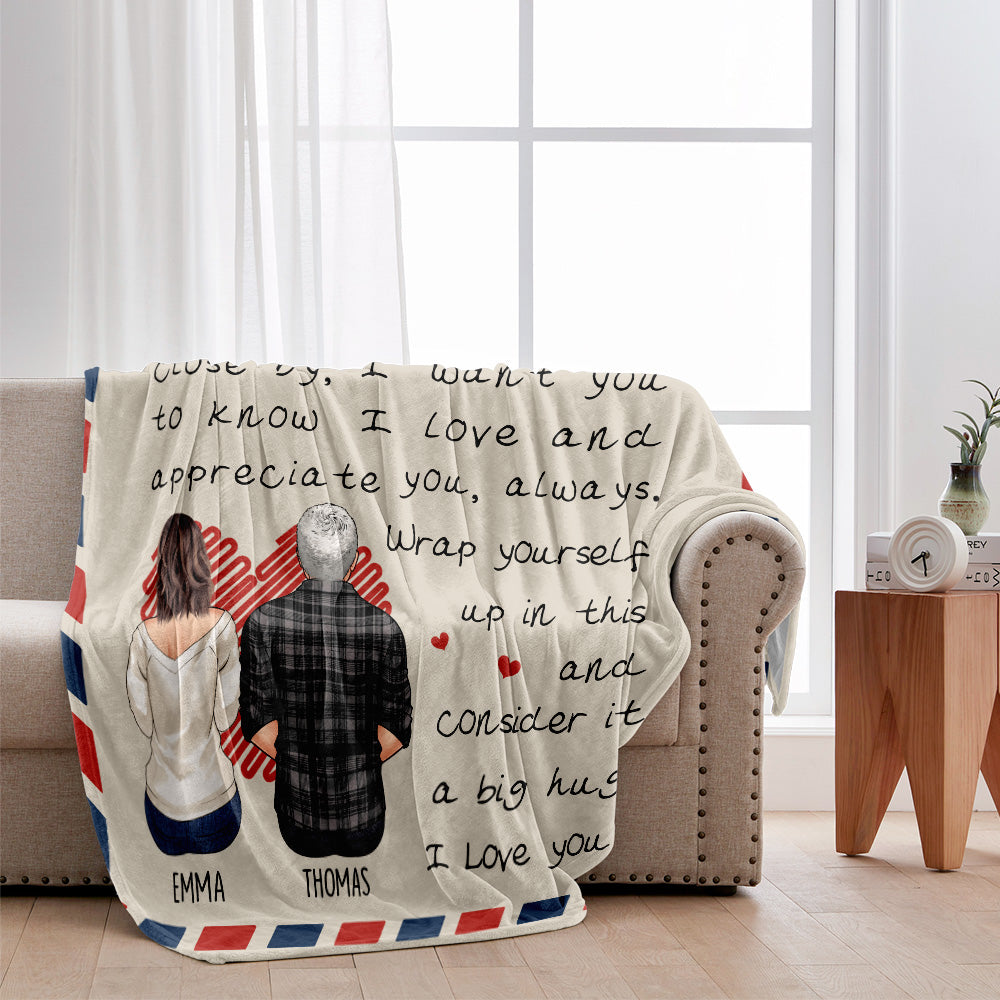 Dear Dad - Gift for dad, grandma, grandpa, mom, uncle, aunt, son, daughter, brother, sister, granddaughter, grandson, husband, wife, boyfriend, girlfriend, friend - Personalized Blanket