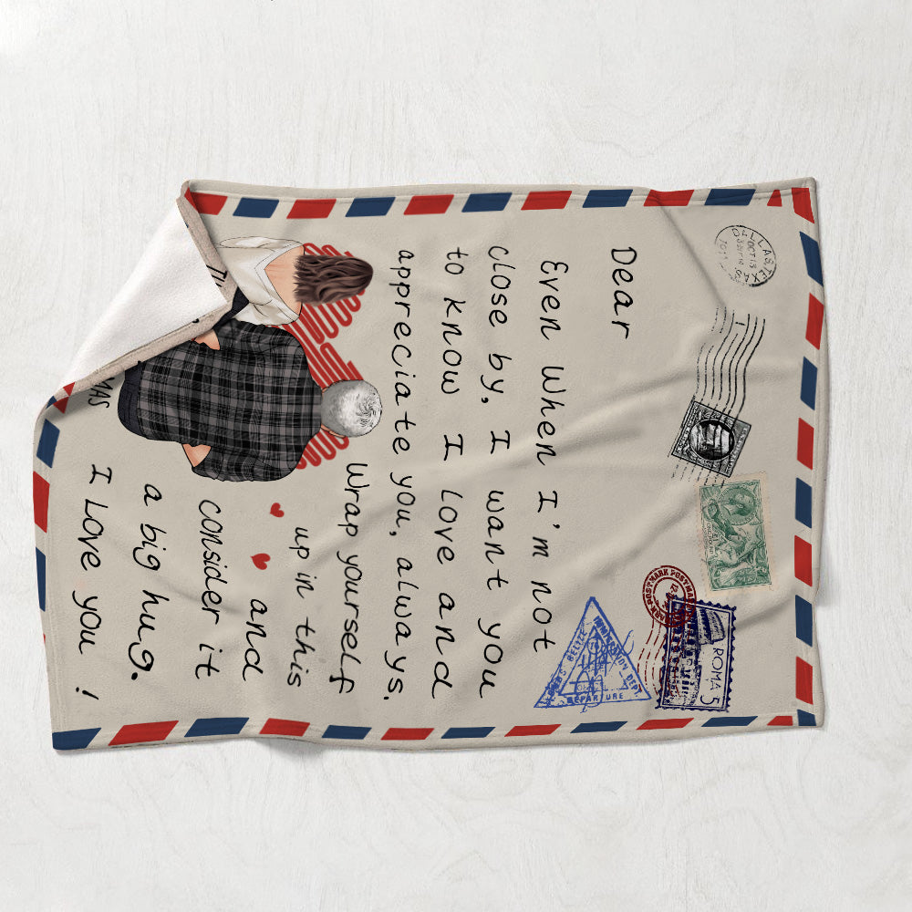 Dear Dad - Gift for dad, grandma, grandpa, mom, uncle, aunt, son, daughter, brother, sister, granddaughter, grandson, husband, wife, boyfriend, girlfriend, friend - Personalized Blanket