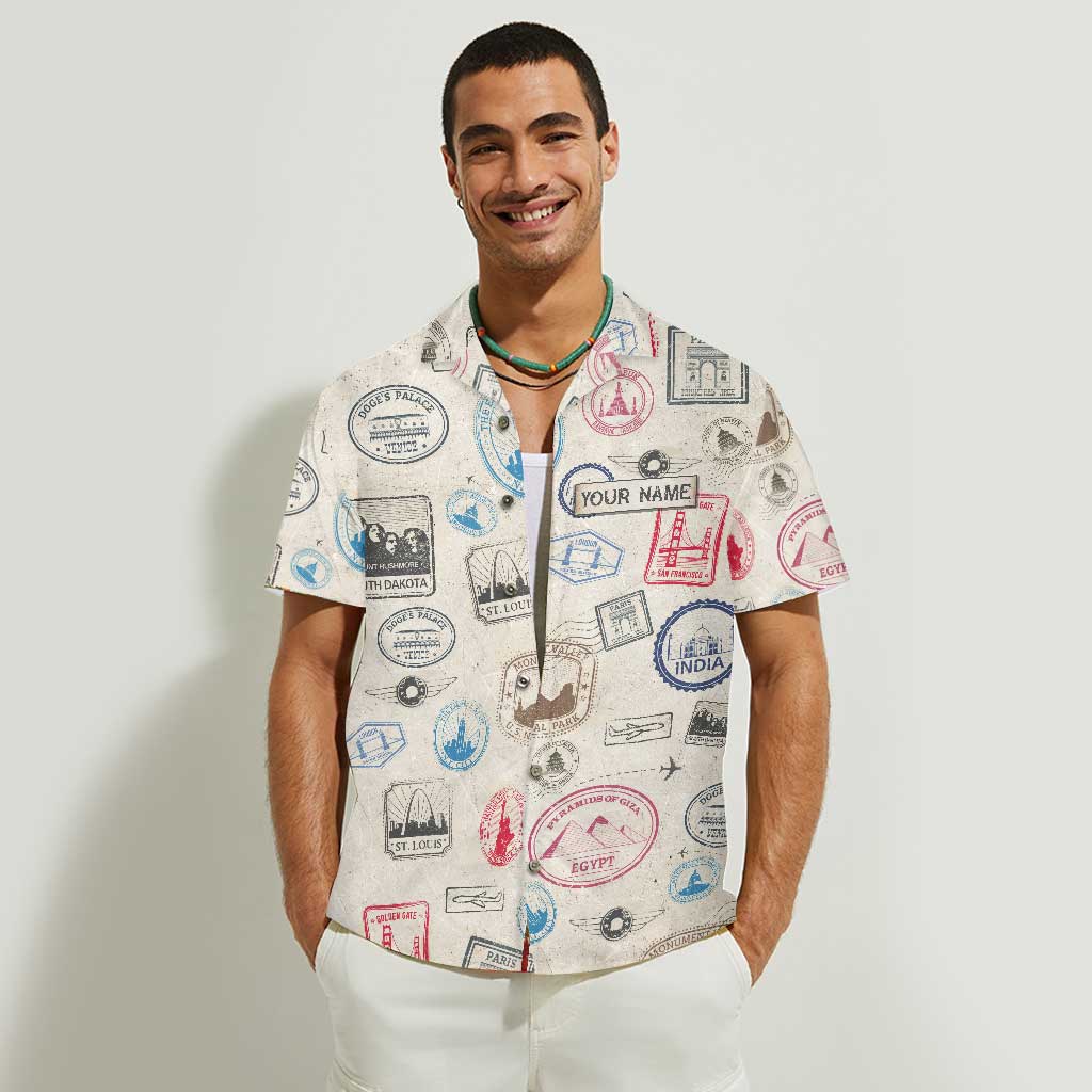 Landmark Stamps - Personalized Travelling Hawaiian Shirt