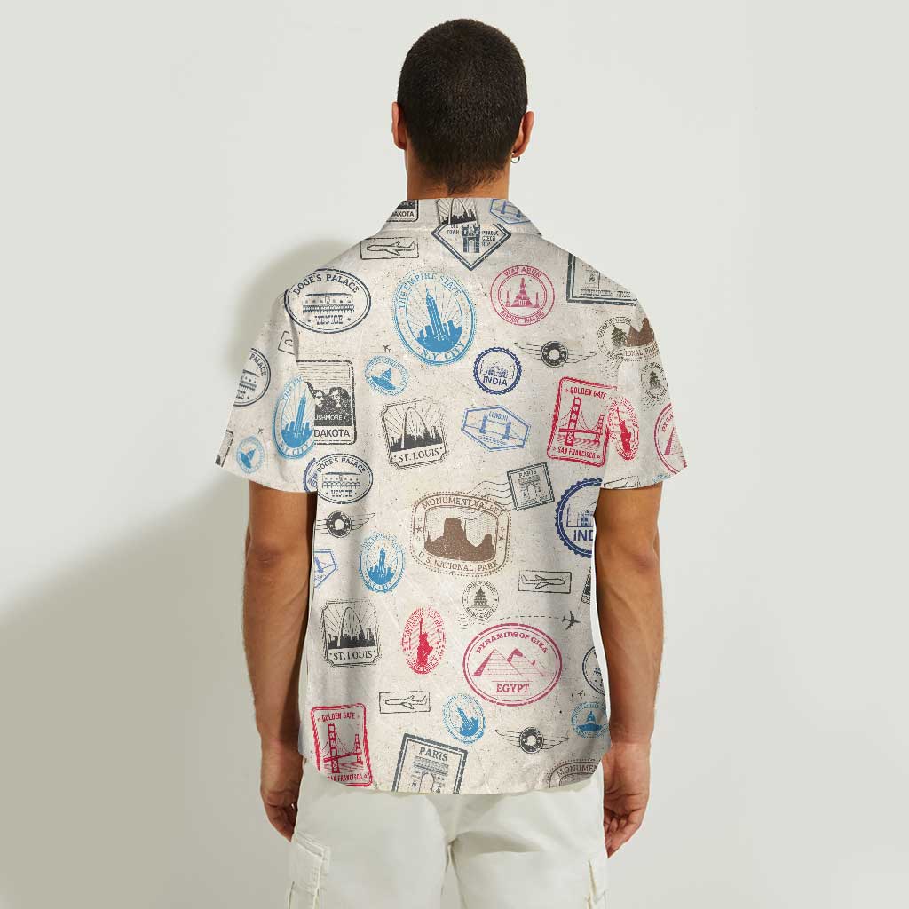 Landmark Stamps - Personalized Travelling Hawaiian Shirt