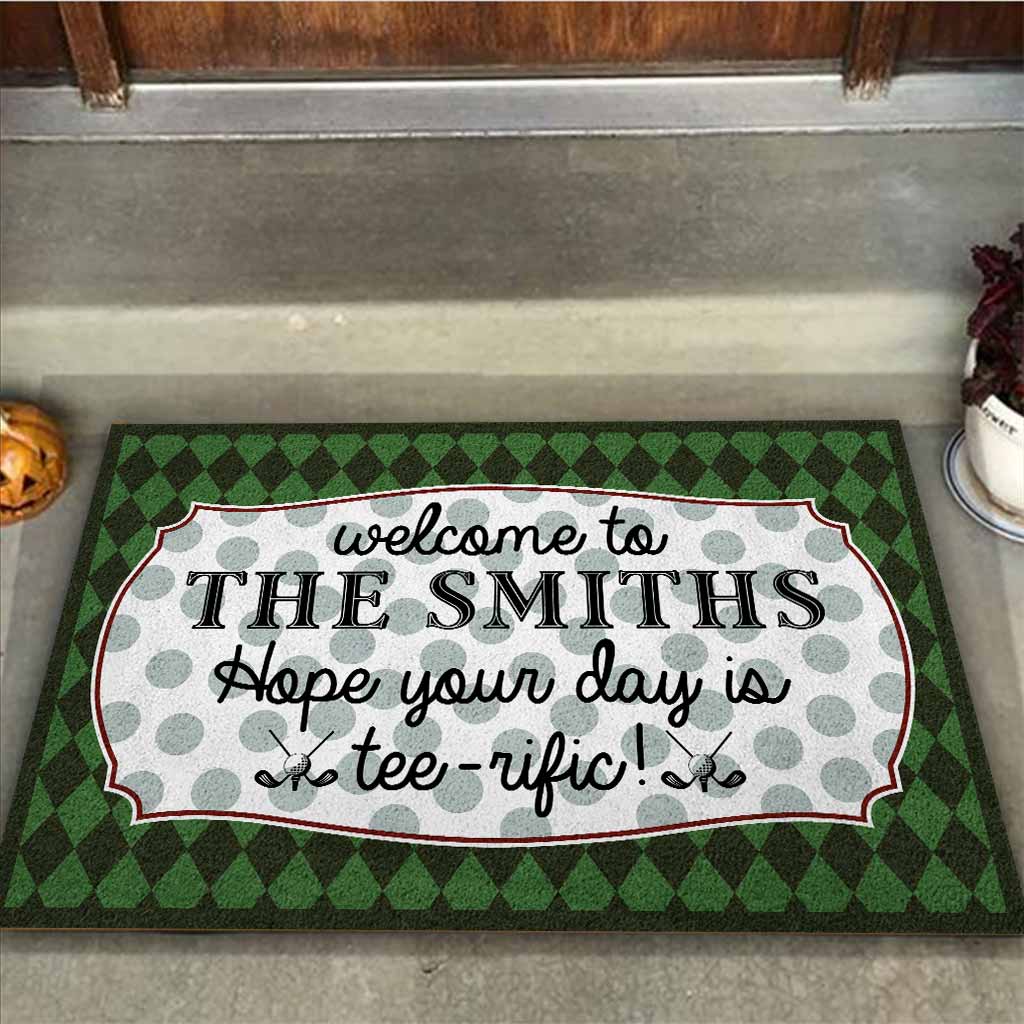 Hope Your Day Tee-rific - Golf Personalized Doormat