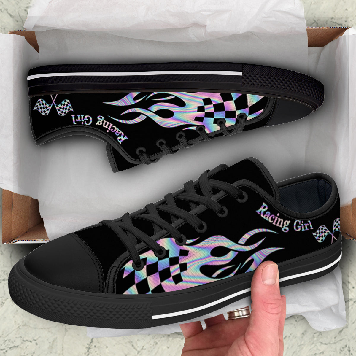 Racing Girls Flame Low Top Shoes