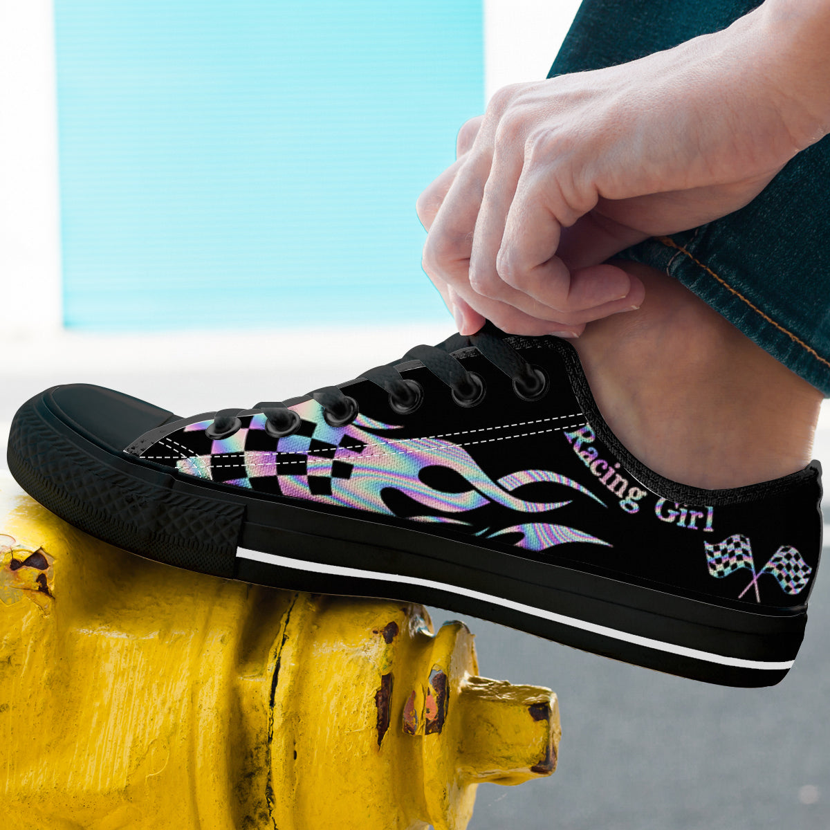 Racing Girls Flame Low Top Shoes