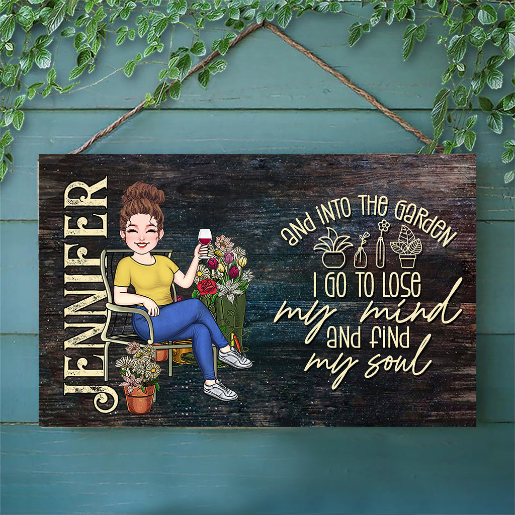 Into The Garden I Go - Personalized Gardening Rectangle Wood Sign