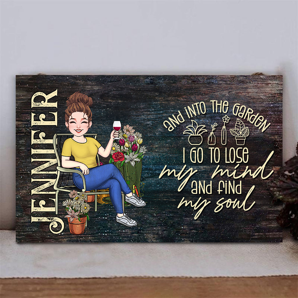 Into The Garden I Go - Personalized Gardening Rectangle Wood Sign
