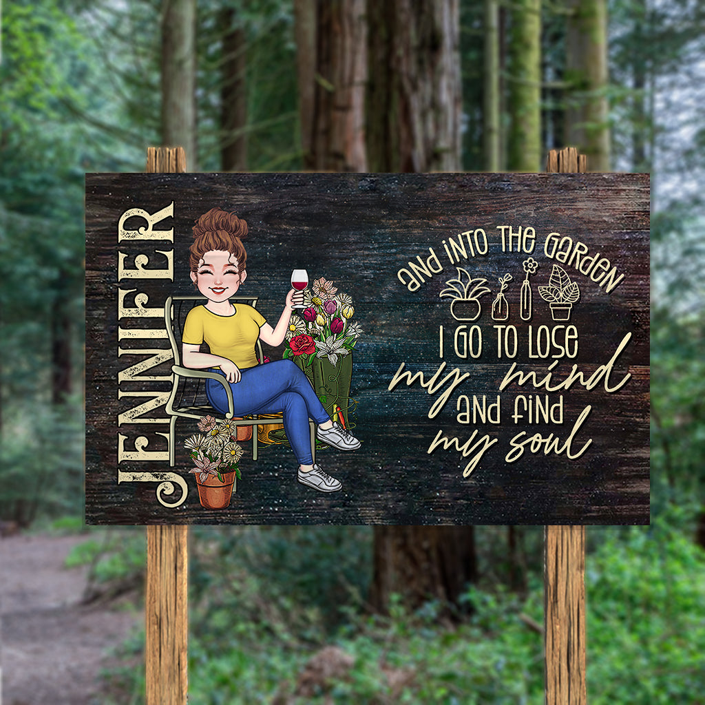 Into The Garden I Go - Personalized Gardening Rectangle Wood Sign
