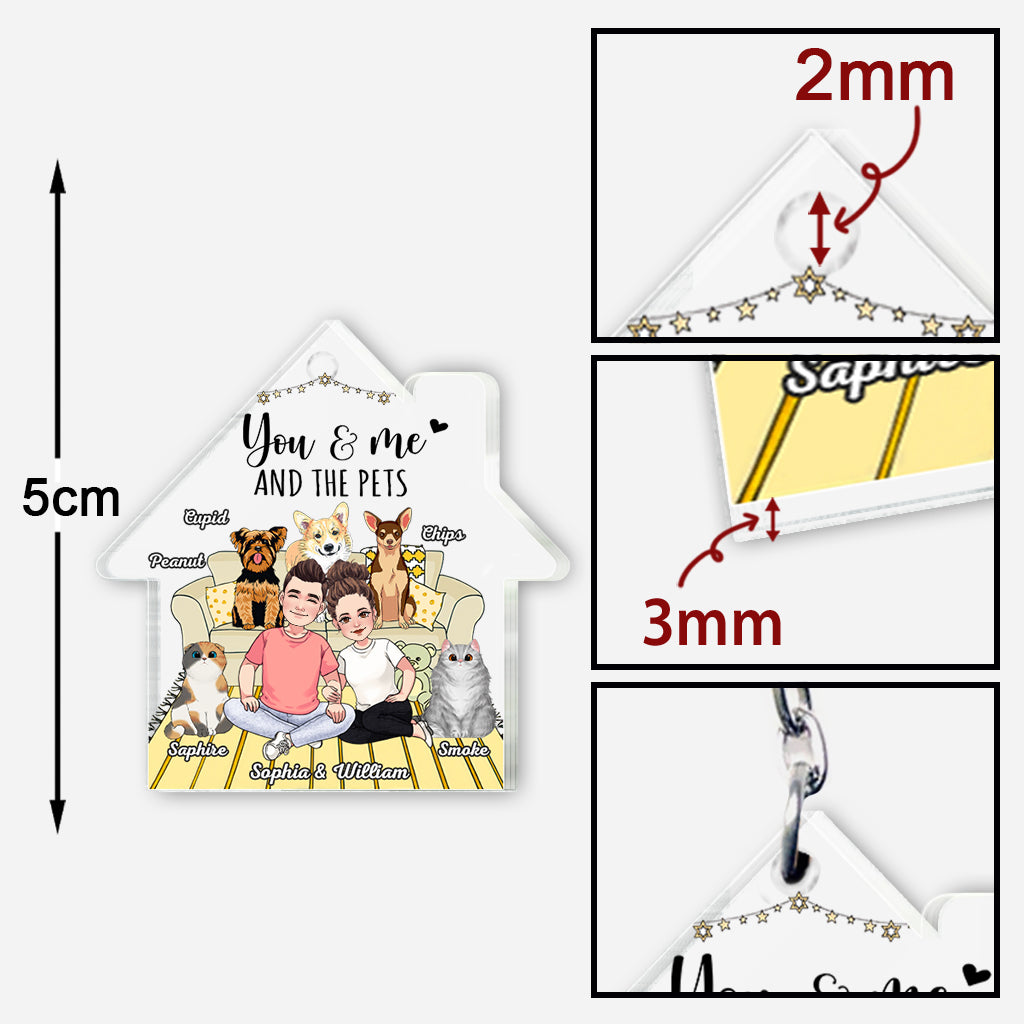 You And Me And The Dogs - Personalized Dog Transparent Keychain