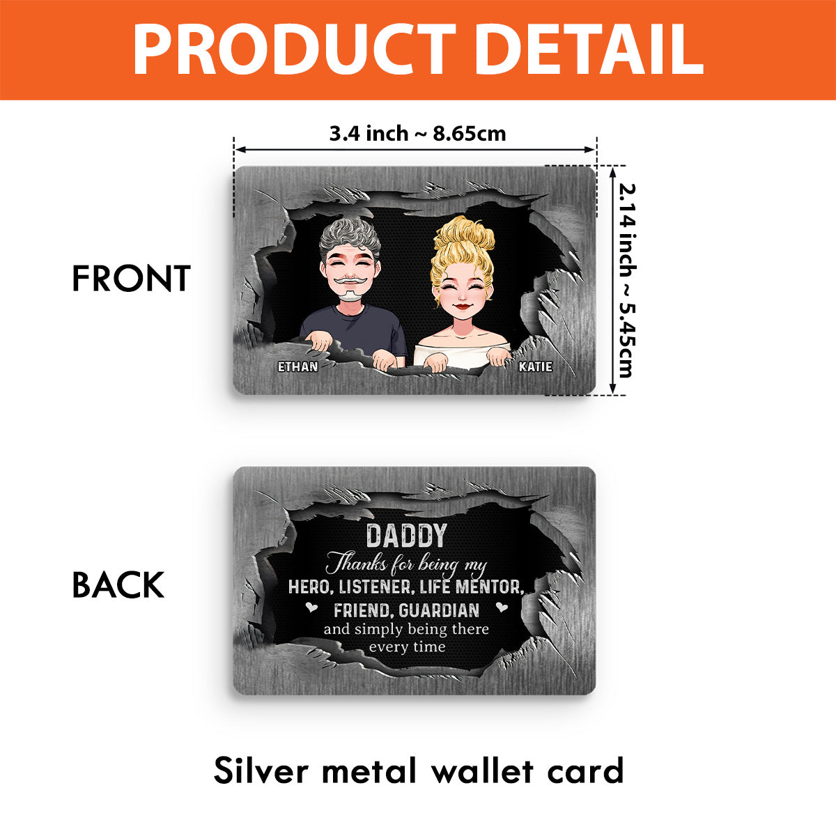 Thanks For Being My Hero - Personalized Father Wallet Insert Card